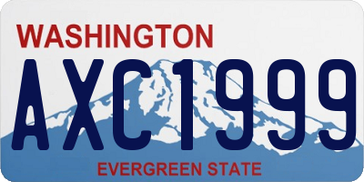 WA license plate AXC1999