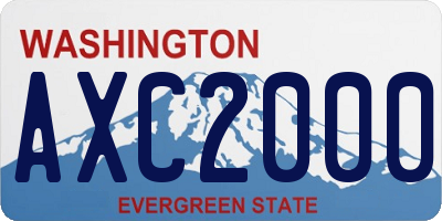 WA license plate AXC2000