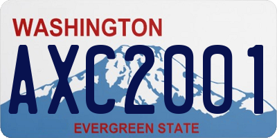 WA license plate AXC2001