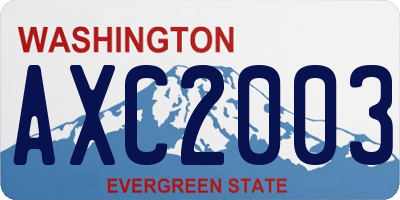 WA license plate AXC2003