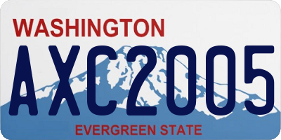 WA license plate AXC2005