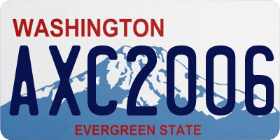 WA license plate AXC2006