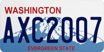 WA license plate AXC2007