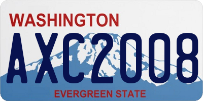 WA license plate AXC2008