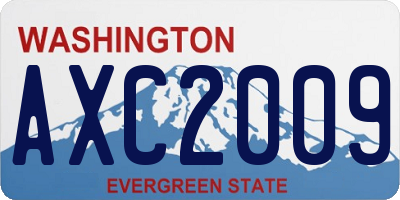 WA license plate AXC2009
