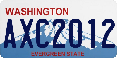 WA license plate AXC2012
