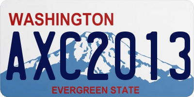 WA license plate AXC2013