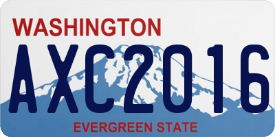 WA license plate AXC2016