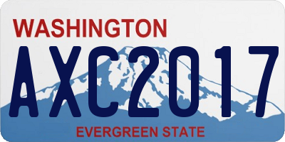 WA license plate AXC2017