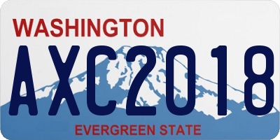 WA license plate AXC2018