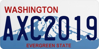 WA license plate AXC2019
