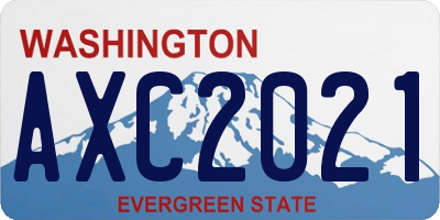 WA license plate AXC2021