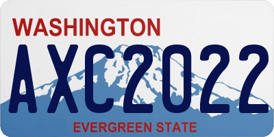WA license plate AXC2022