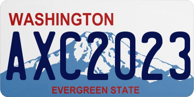 WA license plate AXC2023