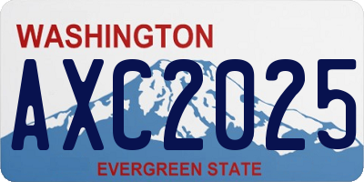 WA license plate AXC2025