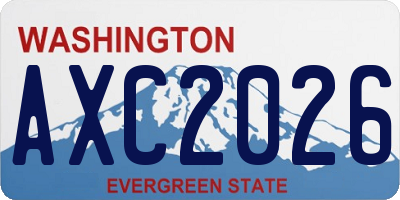 WA license plate AXC2026