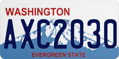 WA license plate AXC2030
