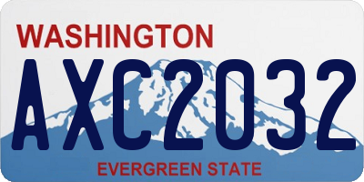 WA license plate AXC2032