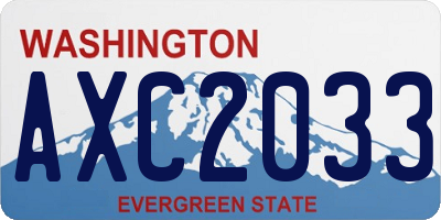 WA license plate AXC2033