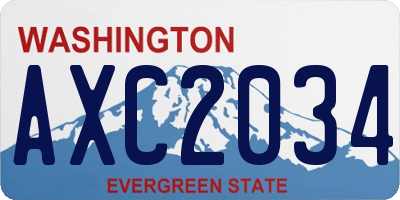 WA license plate AXC2034