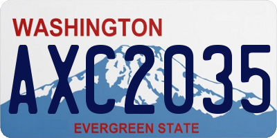 WA license plate AXC2035