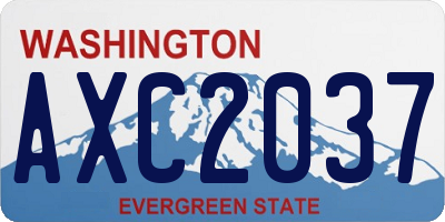 WA license plate AXC2037