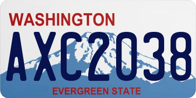 WA license plate AXC2038