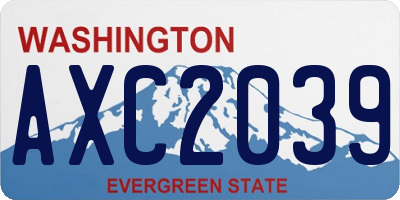 WA license plate AXC2039