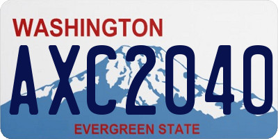 WA license plate AXC2040
