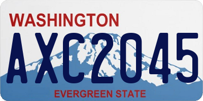WA license plate AXC2045
