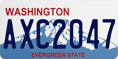 WA license plate AXC2047