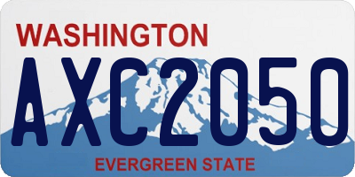 WA license plate AXC2050