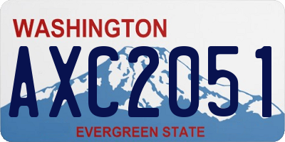 WA license plate AXC2051