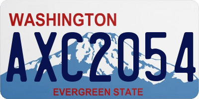 WA license plate AXC2054