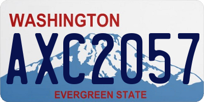 WA license plate AXC2057