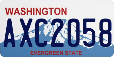 WA license plate AXC2058