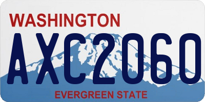 WA license plate AXC2060