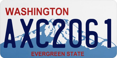 WA license plate AXC2061