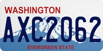 WA license plate AXC2062