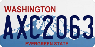 WA license plate AXC2063
