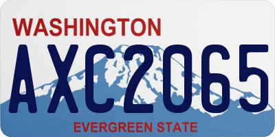 WA license plate AXC2065