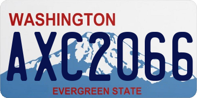 WA license plate AXC2066