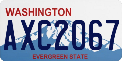 WA license plate AXC2067