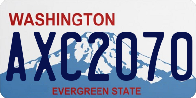 WA license plate AXC2070