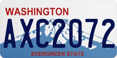 WA license plate AXC2072