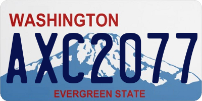 WA license plate AXC2077