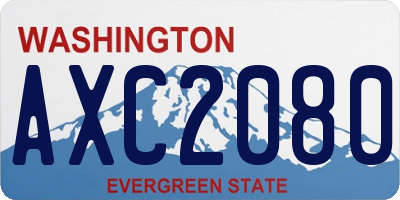 WA license plate AXC2080