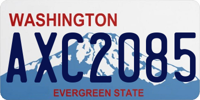 WA license plate AXC2085