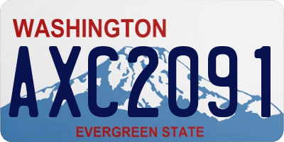 WA license plate AXC2091