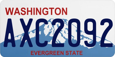WA license plate AXC2092